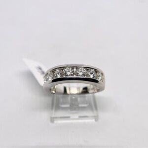 Mens Moissanite Ring Anniversary Wedding Band 925 18K GRA Certified Eternity